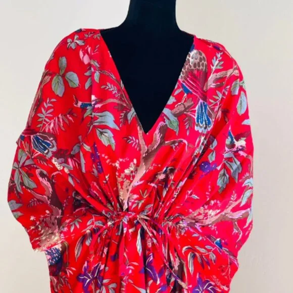 BRAND NEW Block printed kaftan maxi dress Dressing Indian cotton Summer Dress - Picture 7 of 7